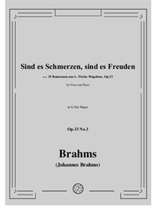 Fifteen Romances, Op.33: No.3 Are They Sorrows, are They Pleasures by Johannes Brahms