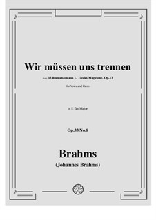 Fifteen Romances, Op.33: No.8 The Hour of Our Parting by Johannes Brahms