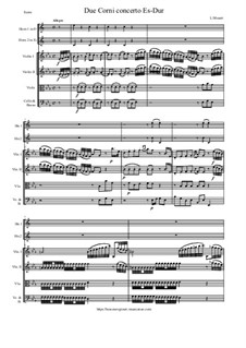 Concerto for Two Horns and Strings: Score, parts by Leopold Mozart