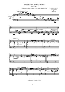 Toccata in G Minor, BWV 915: para arpa (ou piano) by Johann Sebastian Bach