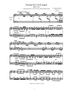 Toccata in G Major, BWV 916: para arpa (ou piano) by Johann Sebastian Bach