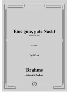 Romances and Songs, Op.59: No.6 In der Gasse (In the Narrow Street) by Johannes Brahms