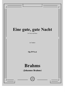 Romances and Songs, Op.59: No.6 In der Gasse (In the Narrow Street) by Johannes Brahms