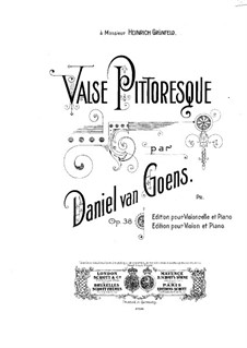 Valse pittoresque for Cello and Piano, Op.38: Parte de solo by Daniel Van Goens