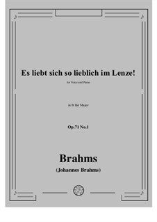 Five Songs, Op.71: No.1 Love is so Delightful in the Spring by Johannes Brahms