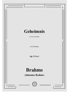 Five Songs, Op.71: No.3 Secret (Geheimnis) by Johannes Brahms