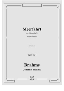 Four Songs, Op.96: Nr.4 Meerfahrt by Johannes Brahms