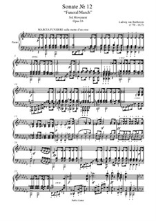 Sonata for Piano No.12 in A Flat Major, Op.26: movimento III by Ludwig van Beethoven