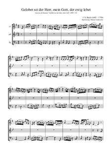 Gelobet sei der Herr, mein Gott (Praised be the Lord), BWV 129: For clarinet, bassoon and alto flute by Johann Sebastian Bach