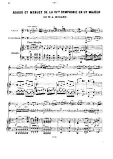 Symphony No.36 in C Major, K.425: Adagio and Minuet, for piano trio by Wolfgang Amadeus Mozart