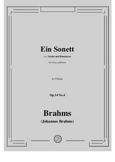 Romances and Songs, Op.14: No.4 A Sonnet by Johannes Brahms