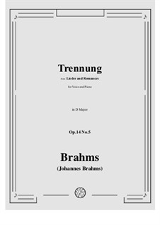 Romances and Songs, Op.14: No.5 Trennung (Separation) by Johannes Brahms