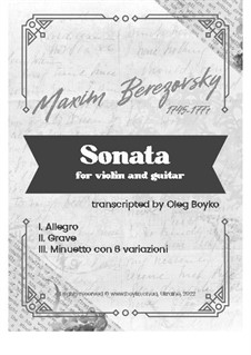 Sonata for violin and guitar: Sonata for violin and guitar by Maksym Berezovsky