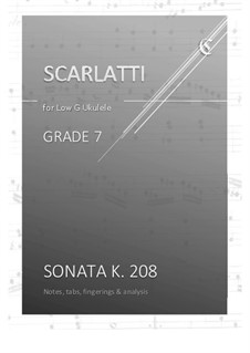 Sonata No.238 in A Major, K.208 L.238 P.315: For low G ukulele by Domenico Scarlatti