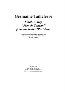 French Cancan from Parisiana for wind ensemble: partituras completas, partes by Germaine Tailleferre