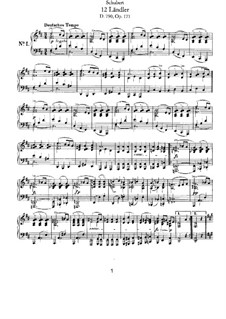 Twelve Ländler, D.790 Op.171: set completo by Franz Schubert