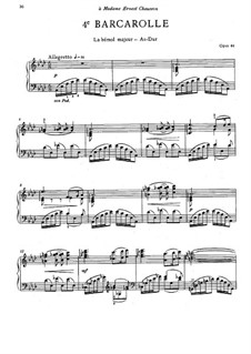 Barcarolle No.4 in A Flat Major, Op.44: Para Piano by Gabriel Fauré