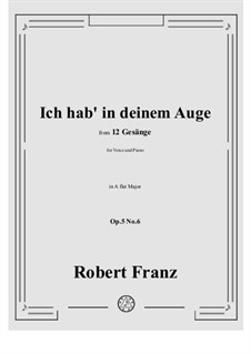 Twelve Songs, Op.5: No.6 Ich hab in deinem Auge by Robert Franz