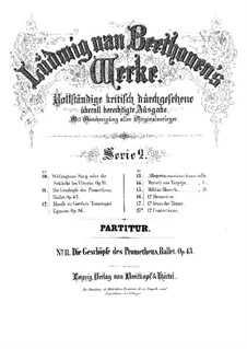 The Creatures of Prometheus, Op.43: partitura completa by Ludwig van Beethoven