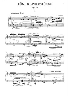 Fünf Klavierstücke, Op.23: Fünf Klavierstücke by Arnold Schoenberg