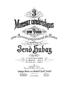 3 Morceaux caractéristiques, Op.46: No.3 Tendre Aveu by Jenö Hubay
