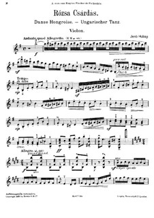 2 Morceaux, Op.59: No.1 Csardas (Rozsa) – violin part by Jenö Hubay
