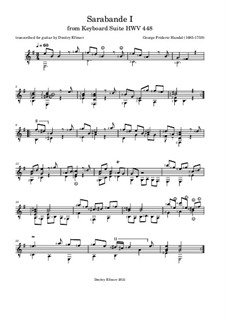 Suite No.4 in D Minor, HWV 437: Sarabande, for guitar by Georg Friedrich Händel