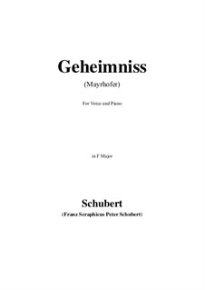 Geheimniss, D.491: F Maior by Franz Schubert