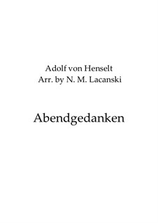Abendgedanken: para flauta e piano by Adolf von Henselt
