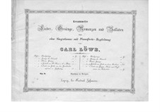 Collection of Songs, Romances and Ballads, Op.9: Para vocais e piano, H.I No.1-5 by Carl Loewe