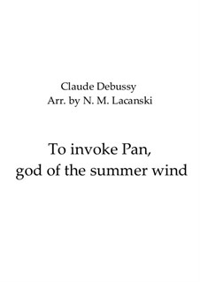 Six épigraphes antiques, L.131: No.1 Pour invoquer Pan, dieu du vent d'été, for string quartet by Claude Debussy