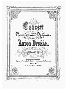 Concerto for Piano and Orchestra in G Minor, B.63 Op.33: Piano solo part by Antonín Dvořák