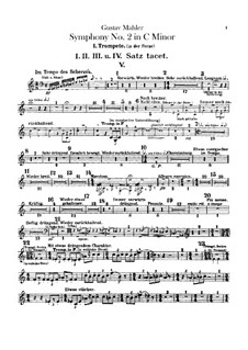 Symphony No.2 in C Minor 'Resurrection': parte trompetas by Gustav Mahler