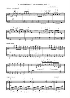 No.3 Clair de lune, for Piano: para um único musico (Editado por H. Bulow) by Claude Debussy
