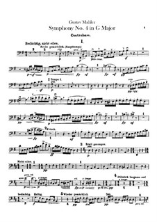 Symphony No.4 in G Major: Double basses parts by Gustav Mahler