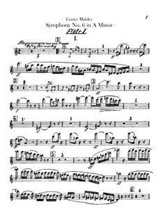 Symphony No.6 in A Minor 'Tragic': parte de flautas by Gustav Mahler