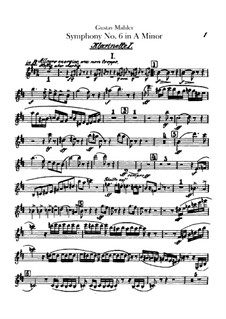 Symphony No.6 in A Minor 'Tragic': parte clarinetas by Gustav Mahler