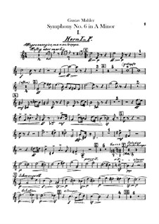 Symphony No.6 in A Minor 'Tragic': parte trompa by Gustav Mahler