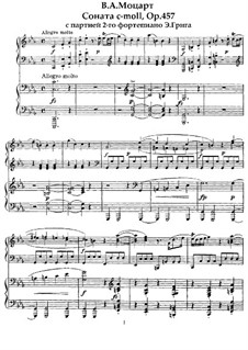 Sonata for Piano No.14 in C Minor, K.457: arranjos para dois pianos de quatro mãos by Wolfgang Amadeus Mozart