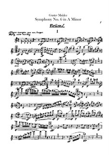 Symphony No.6 in A Minor 'Tragic': violinos parte I by Gustav Mahler