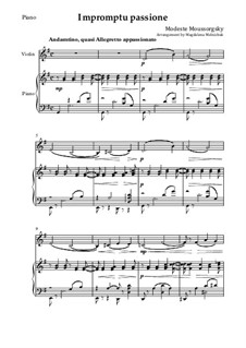 Impromptu Passioné: para violino by Modest Mussorgsky