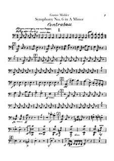 Symphony No.6 in A Minor 'Tragic': Parte contrabaixo by Gustav Mahler
