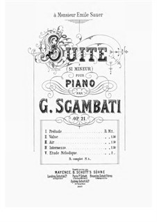Suite, Op.21: Para Piano by Giovanni Sgambati