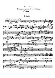 Symphony No.7 in E Minor: oboes parte I-II by Gustav Mahler