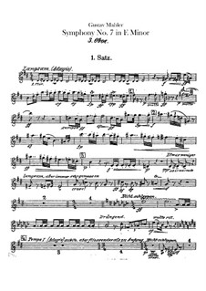 Symphony No.7 in E Minor: Oboe III and cor anglais parts by Gustav Mahler