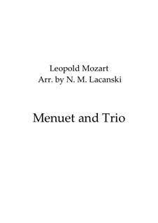 Menuet and Trio: For two violin and cello by Leopold Mozart