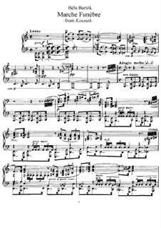 Marche Funèbre from Kossuth, Sz.75b: Para Piano by Béla Bartók