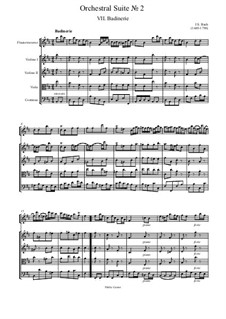Badinerie: partitura completa by Johann Sebastian Bach