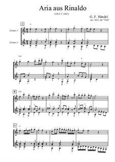 Lascia Ch'io Pianga: para duas guitarras by Georg Friedrich Händel