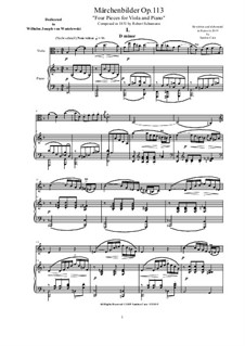 Märchenbilder (Fairy Pictures), Op.113: Version para viola e piano by Robert Schumann